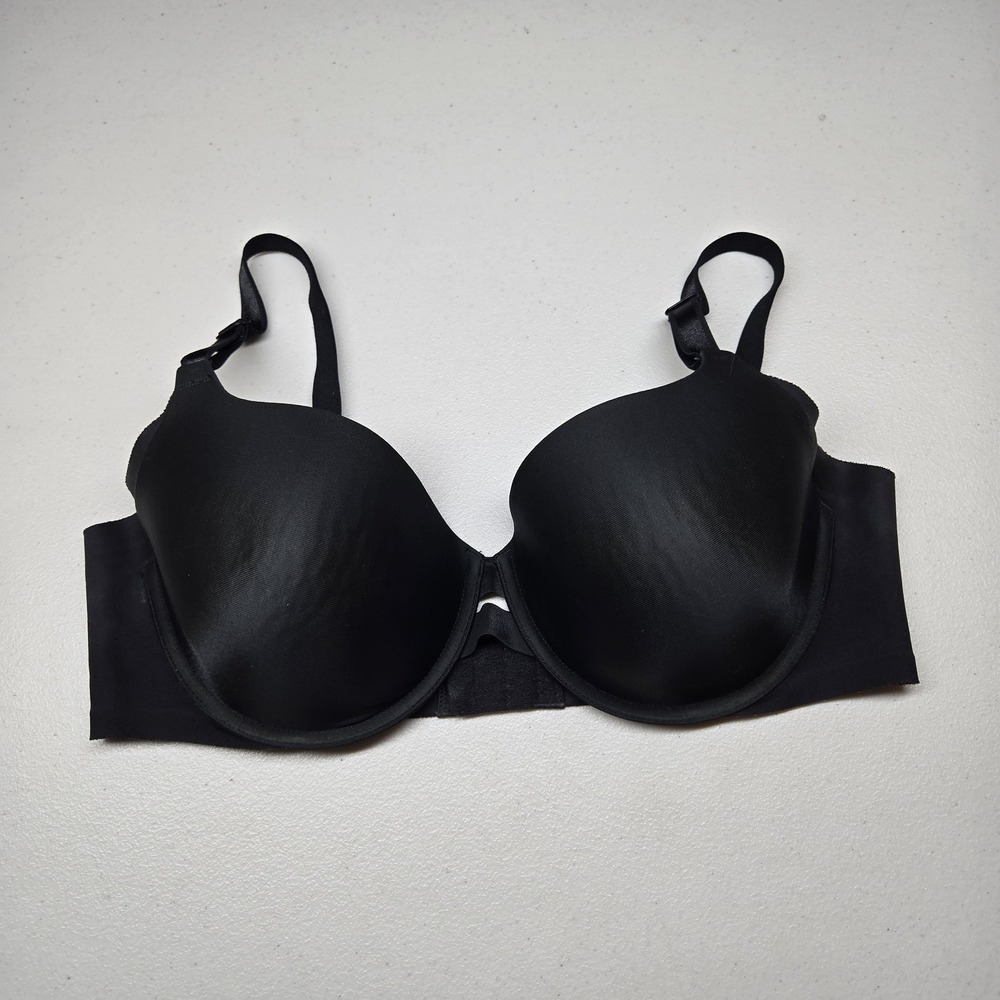 Warners Women Bra 38C Black T Shirt Underwired Lightly Lined‎ Adjustable Straps
